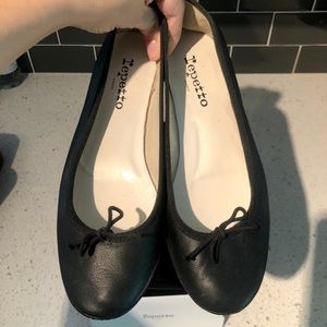Repetto Paris black leather ballet flats